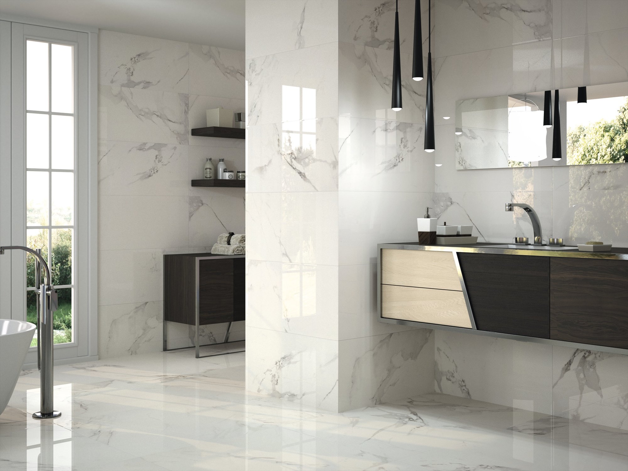 Ape Grupo Коллекция MANDALAY White Pol 60*120 см (J18) в интерьере